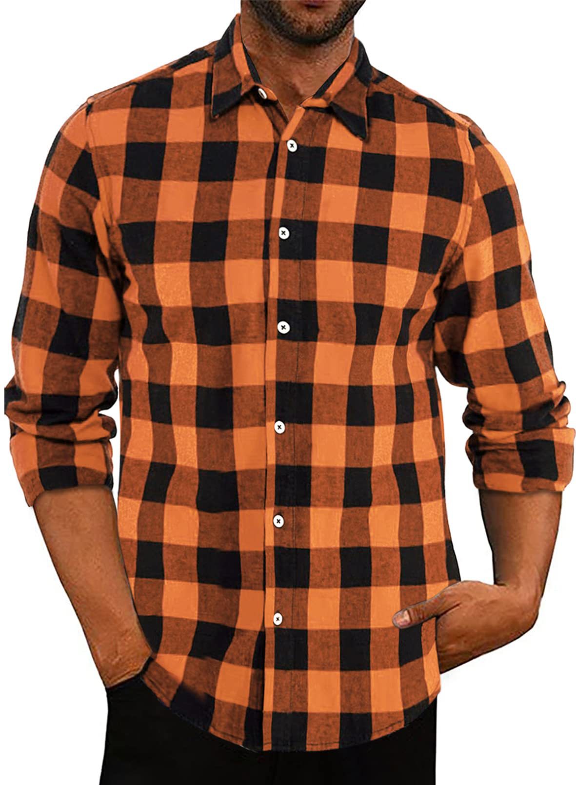 New Men's Plaid Lapel Shirt