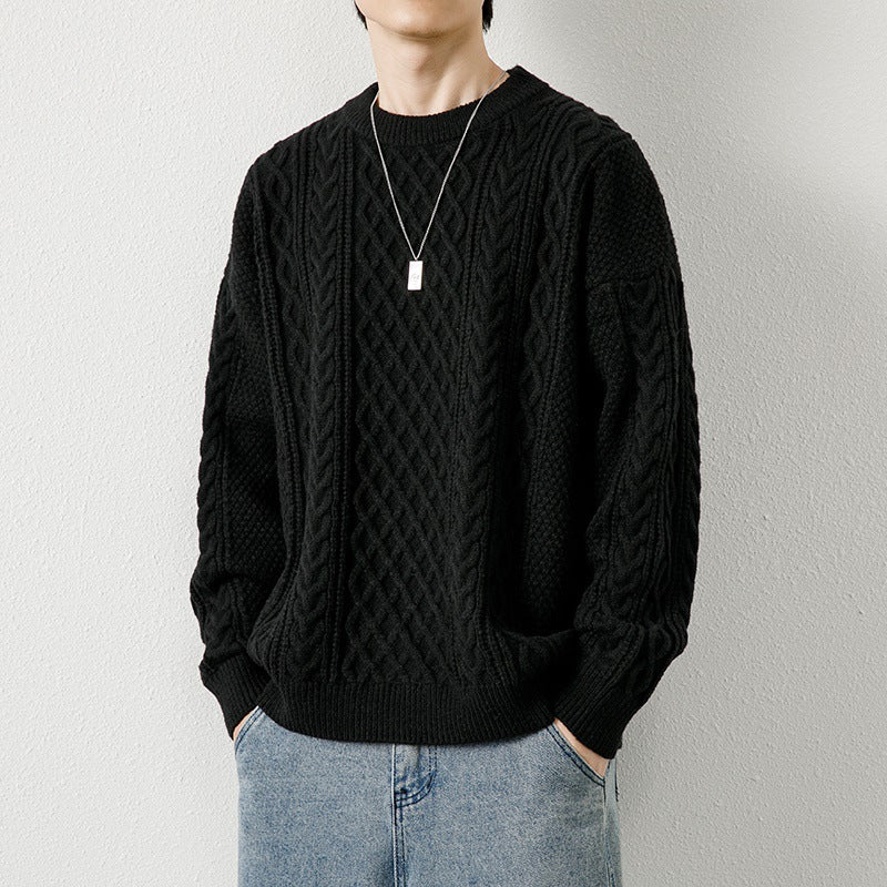 Round Neck Men's Knitted Sweater