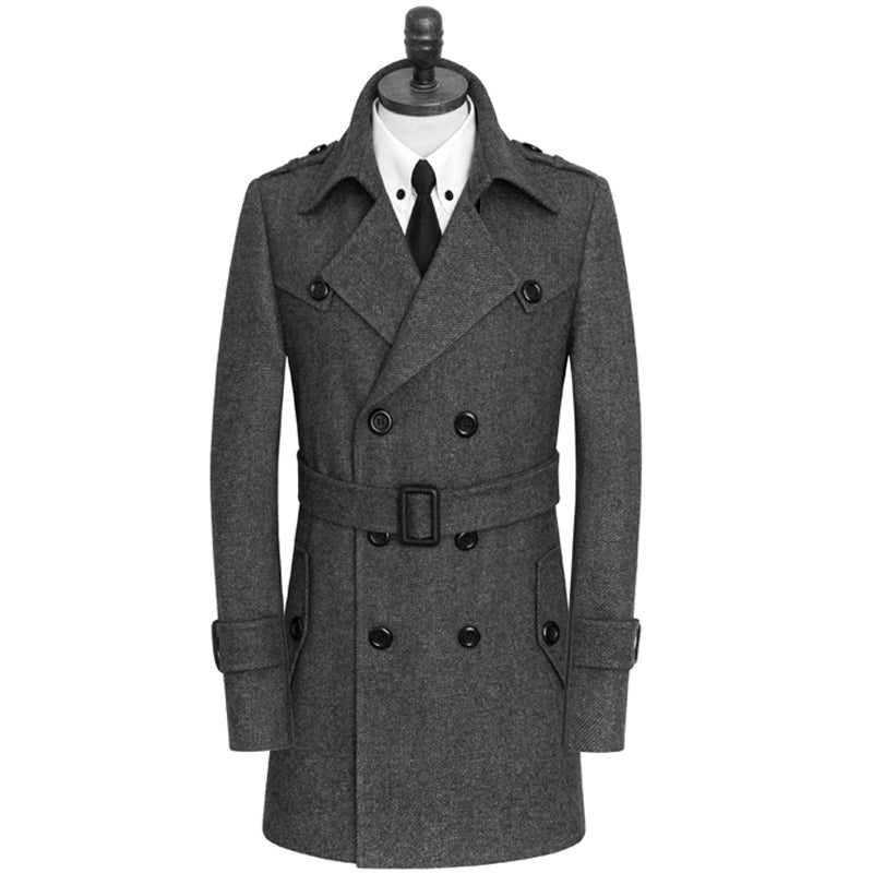 Autumn And Winter Wool Men's Cashmere trench Coat