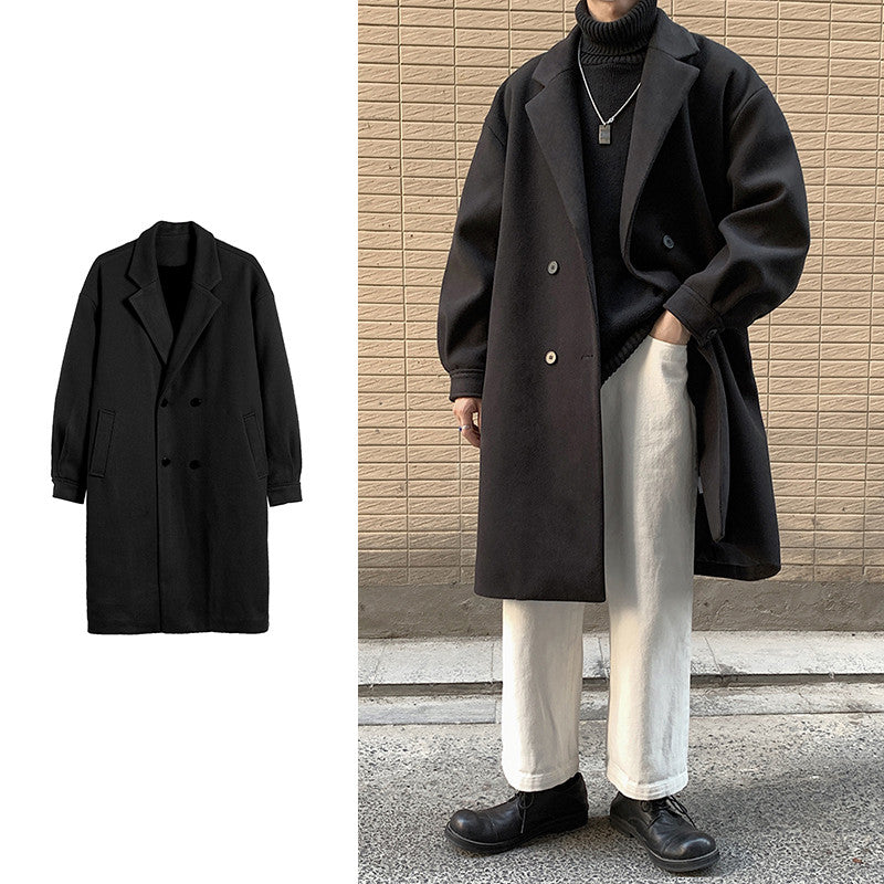 Loose And Thickened Long trench Coat men