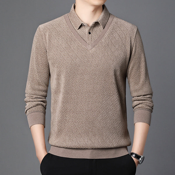 Knitted Fleece-lined Thickened Sweater