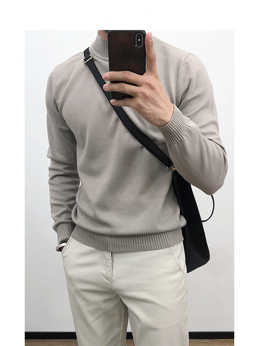 Men Thin Round Neck Bottoming Sweater