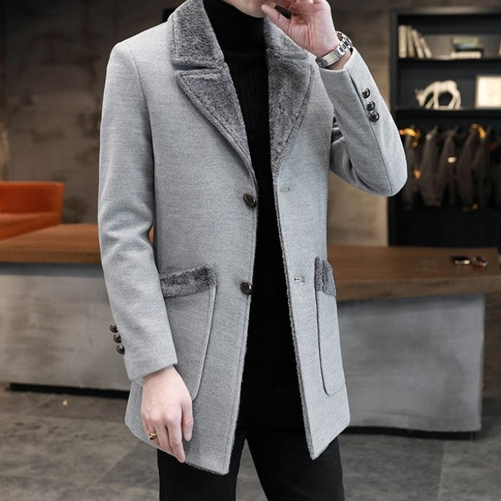 Fur And Leather Overcoat for men