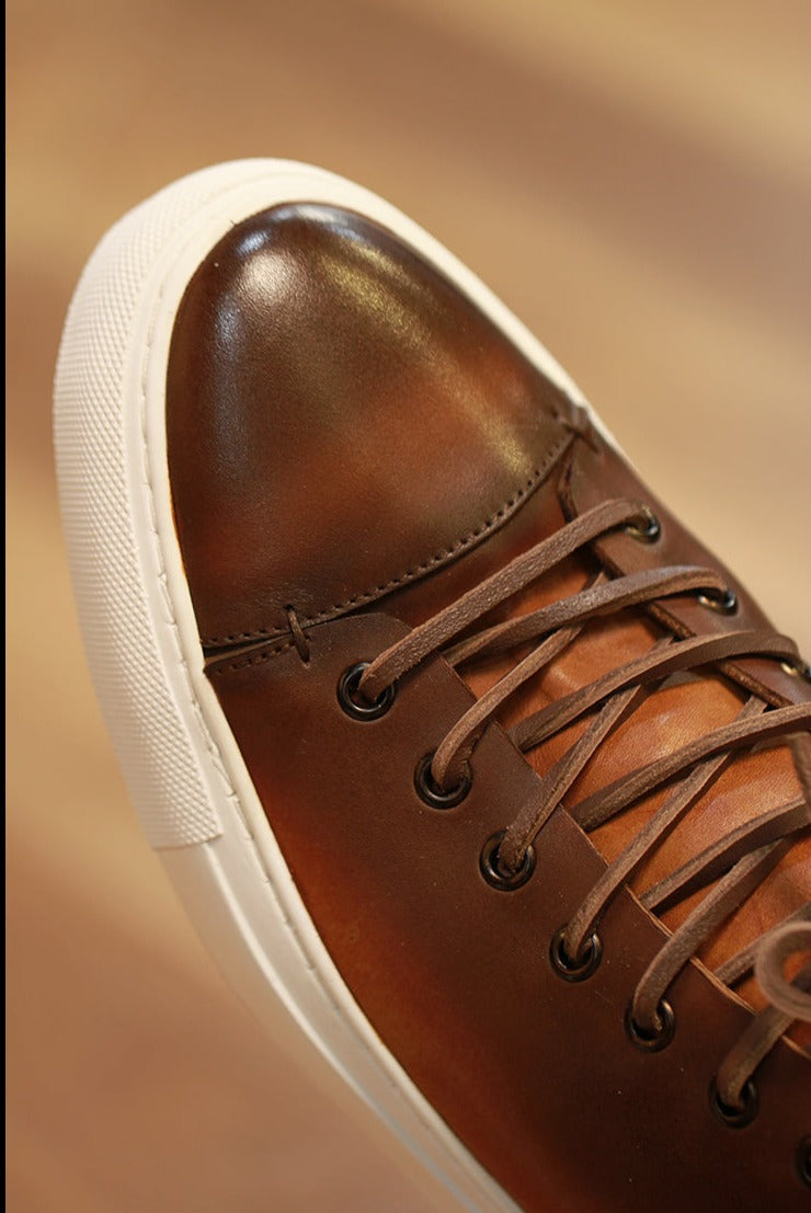 Heritage Lace-Up Leather Sneakers