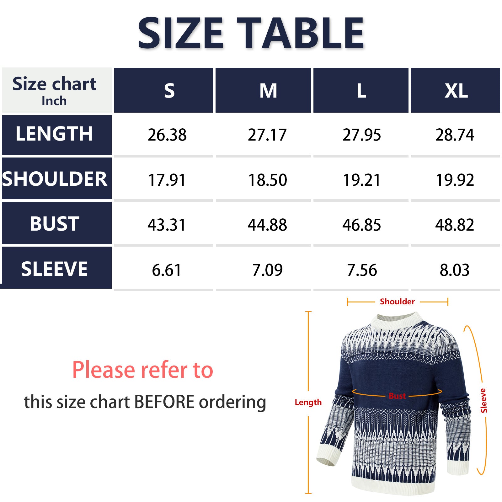 Pull ras du cou pour homme Pull tricoté unisexe à manches longues Fair Isle