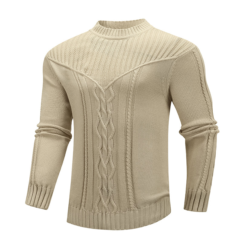 Suéter de hombre jacquard cálido de color liso para hombre