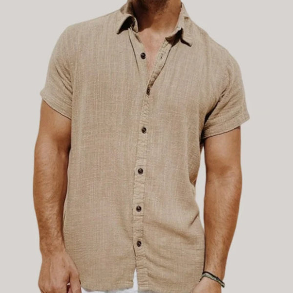 Men's Short-sleeved solid Shirt
