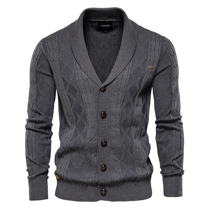 Men's Cardigan Padded Sweater