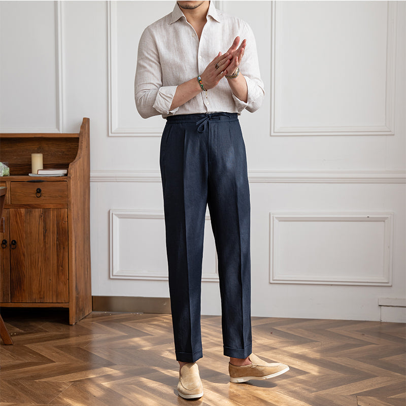 Casual Thin Tethered Linen Pants for men