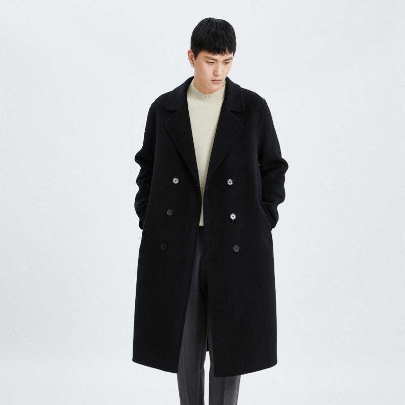 Autumn And Winter Long Over The Knee Reversible Cashmere Coat Men