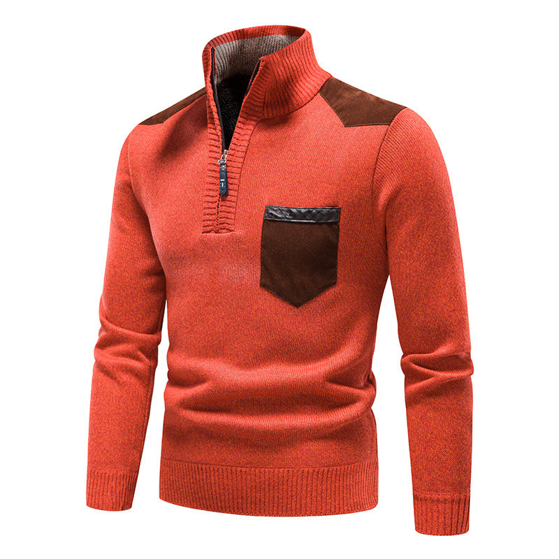 Maglione con cerniera pullover spesso e morbido