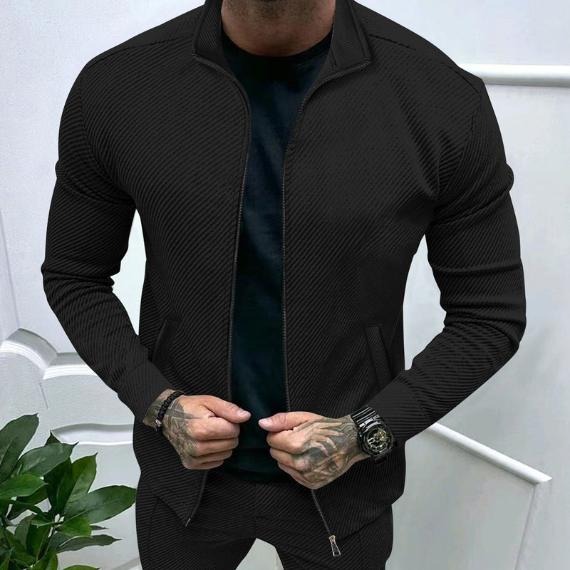 Men's Twill Jacquard Long Sleeve Slim Fit coat