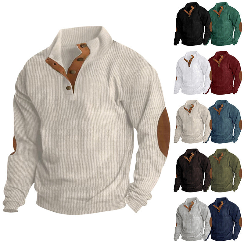 Casual Stand-collar Long Sleeve Pullover Sweatshirt For Men