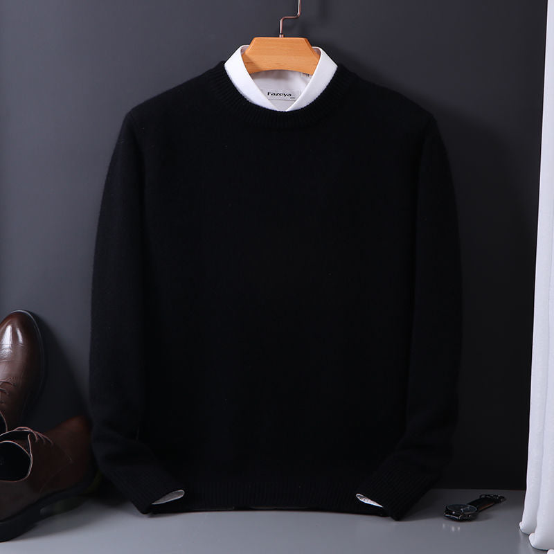 Loose Oversized Knit Bottoming Round Neck Sweater Men