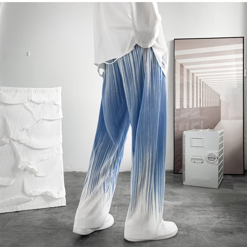 Men Loose Drape Gradient Striped Pants