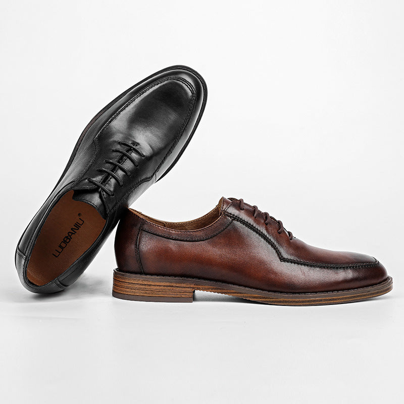 Low-cut Business Dress Shoes British Retro Polished Color shoes