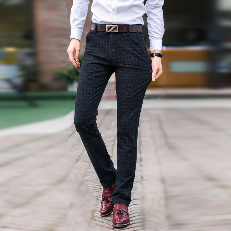 Straight Slim Business Stretch Pants Men