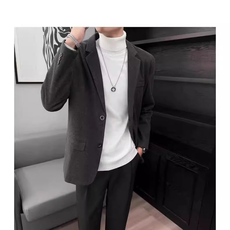 Men's Korean Casual Versatile Solid Color blazer Jacket