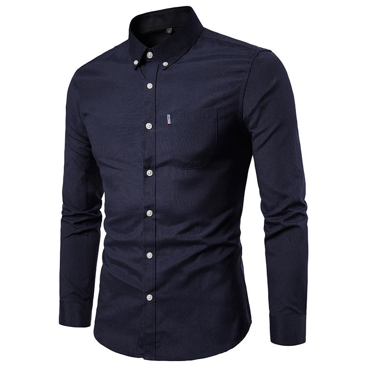 Men Slim Long Sleeve Dress Shirt