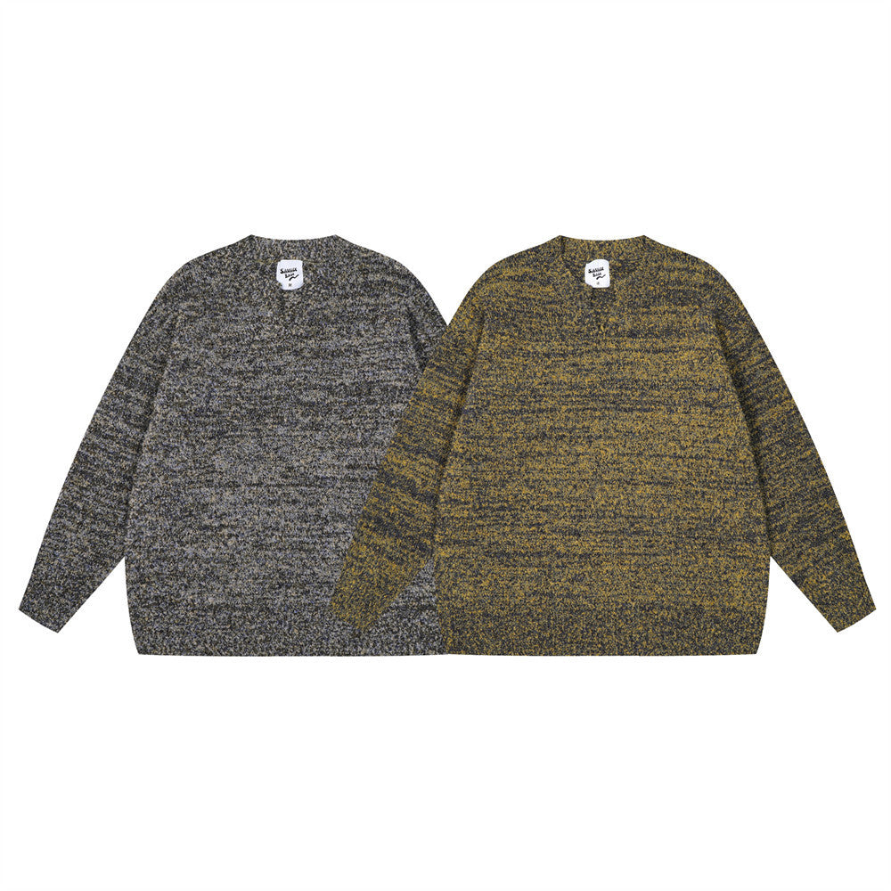 Pull Jacquard à manches longues et col rond pour homme