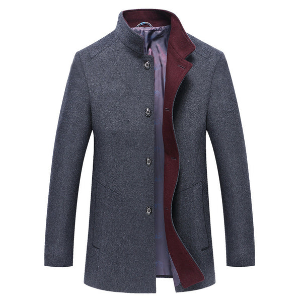 Slim-fit Youth Mid-length Single-breasted Trench Coat