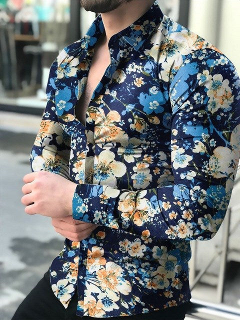 Men's printed floral shirt