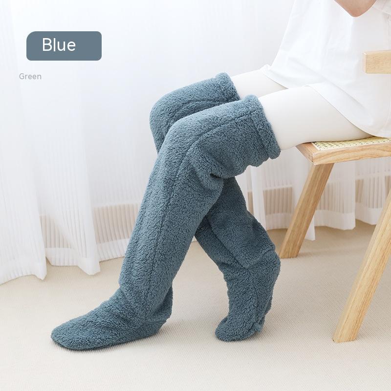 Over Knee High Fuzzy Long Socks Winter Warm Cold Leg Knee Joint Cold-proof Stockings