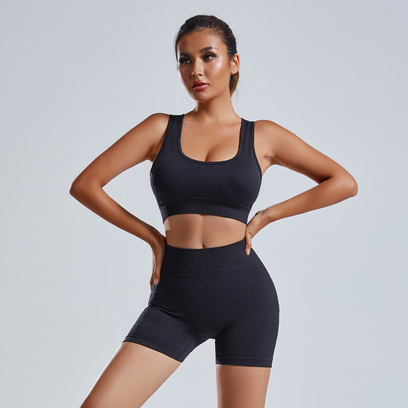 2pcs Yoga Set Women's Vest And Shorts Tracksuit