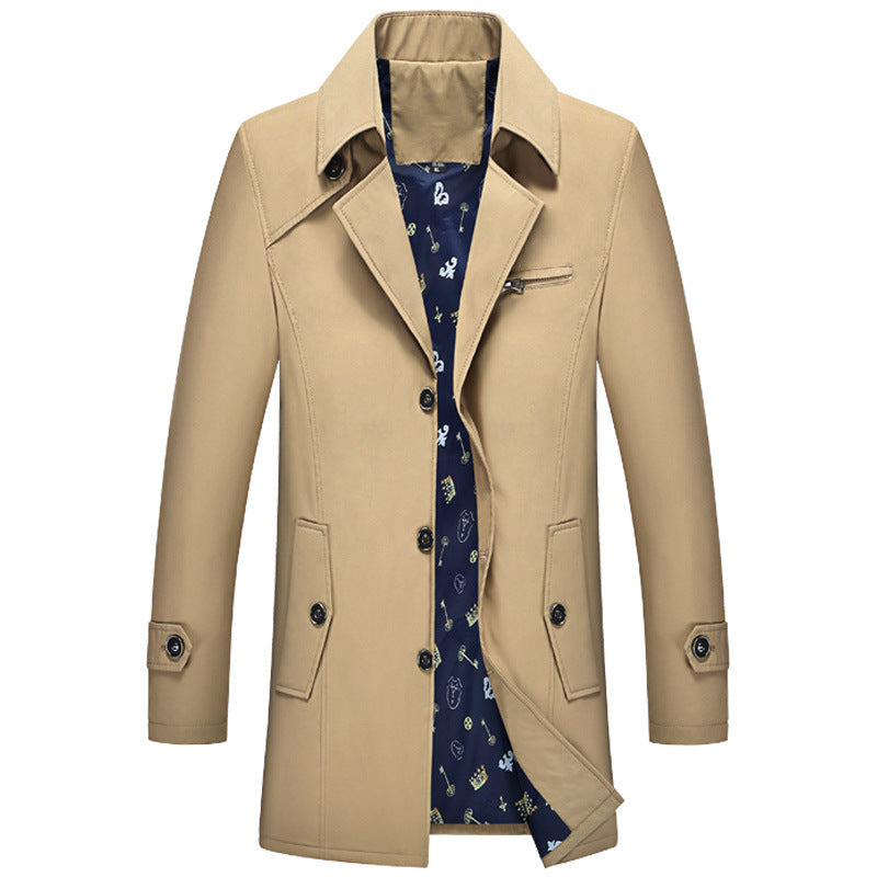 Handsome Men's Coat Business Casual trench coat