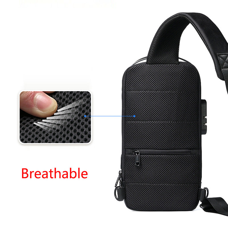 Waterproof USB Anti-theft Bag Men Oxford Crossbody Shoulder Bag