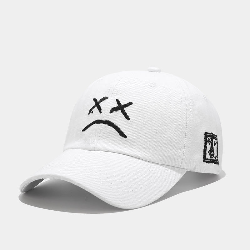 Crying Face Embroidery Baseball Outdoor Leisure Sun Protection cap