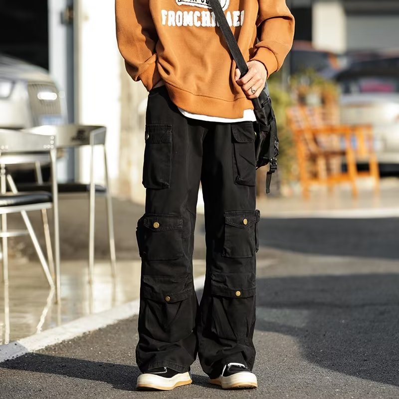 High Street Vintage Mechanical Style Workwear Casual Trousers