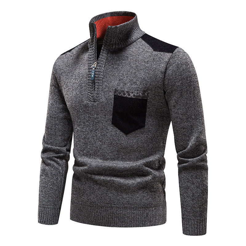 Maglione con cerniera pullover spesso e morbido