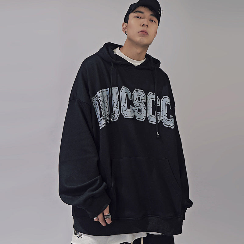 American High Street Patch Printed Hooded Sweater