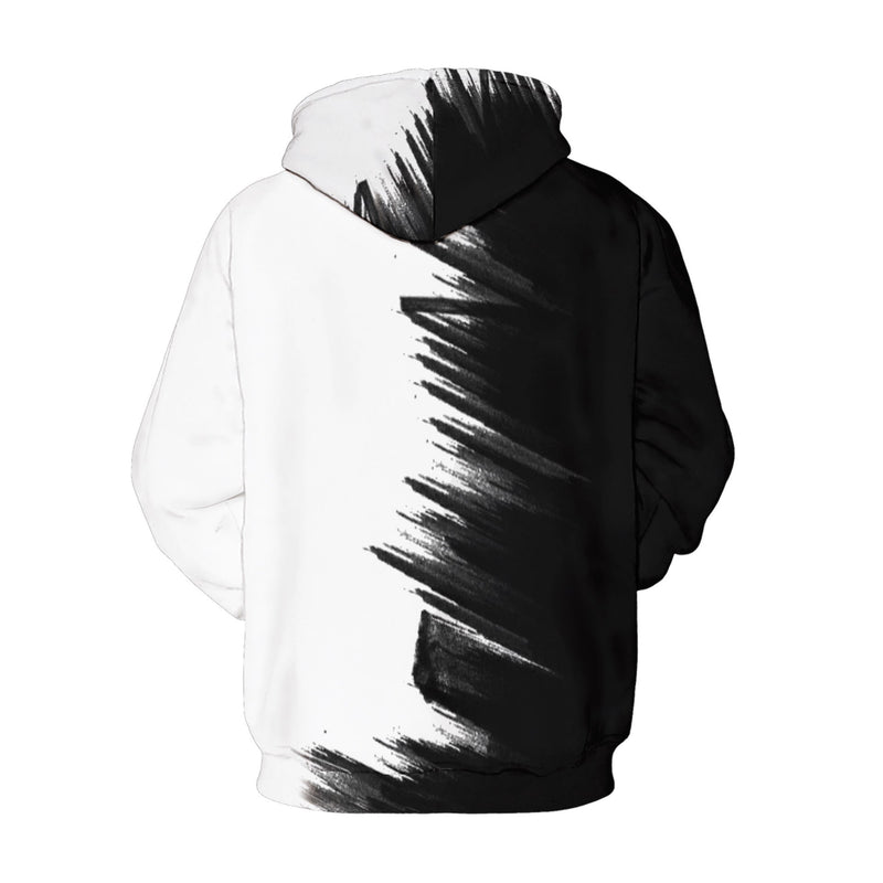 Men Sports Large Size Print Pullover Hoodie