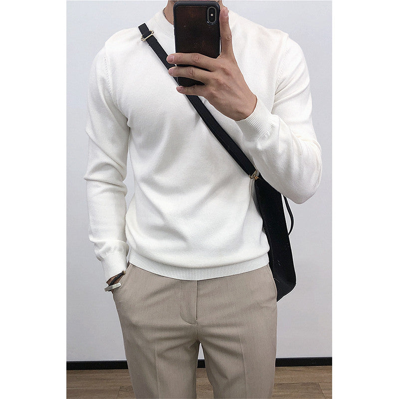 Men Thin Round Neck Bottoming Sweater