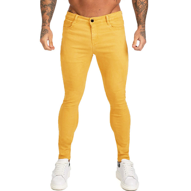 Slim-fit Men's Solid Color Trousers