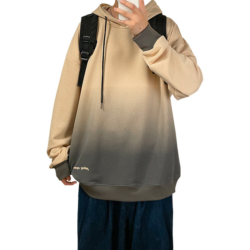 Men's Gradient Hooded Trendy Loose Sweater