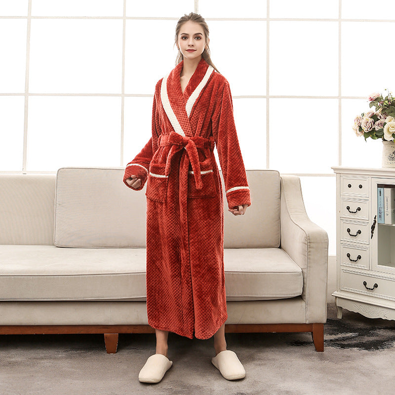 men & Women Pajamas Couple Gown Bathrobe Winter Robe loungewear