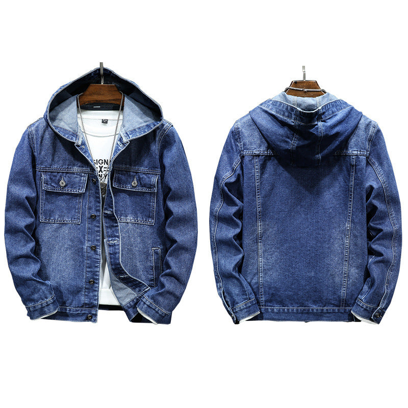 Hooded Denim Jacket Men