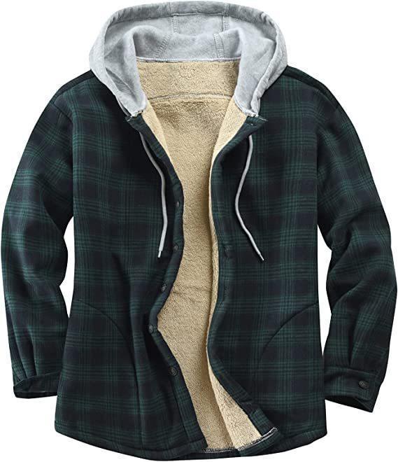 Men's Padded And Thickened Plaid Jacket