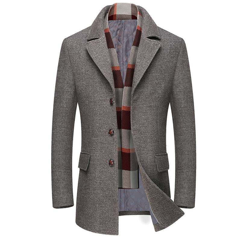 Winter Thick Men Wool trench coat