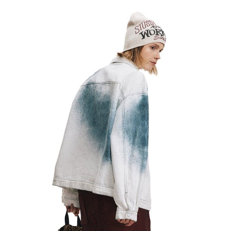 Splash-ink Gradient Denim Coat