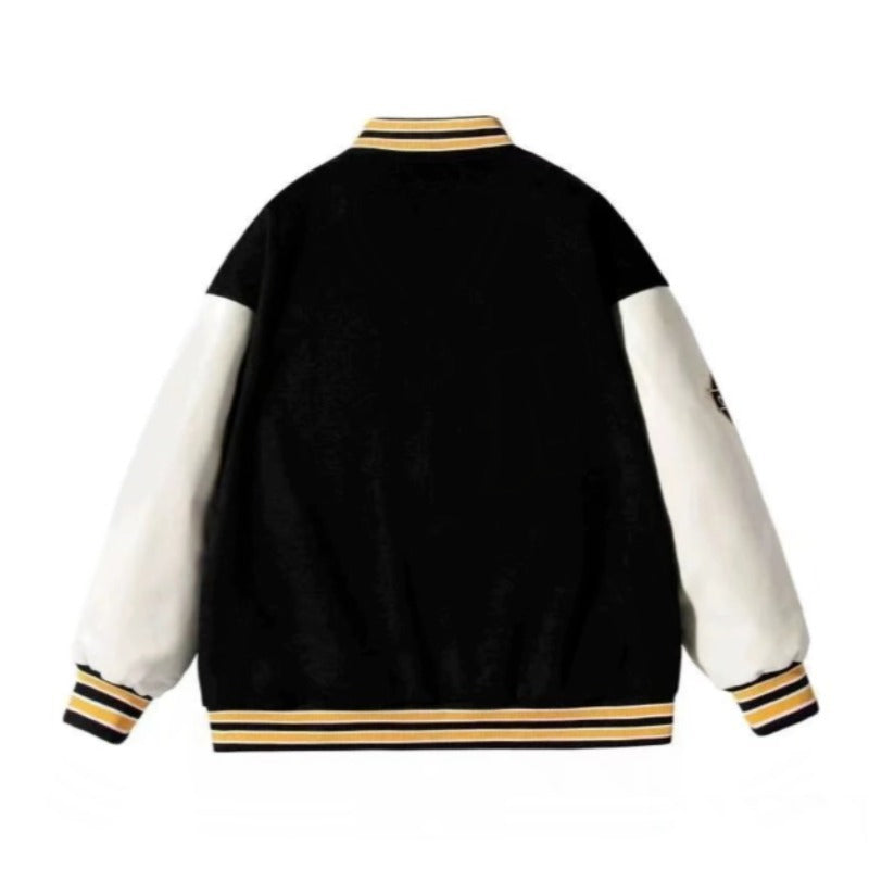 Street Letter Embroidered Baseball Jacket Men