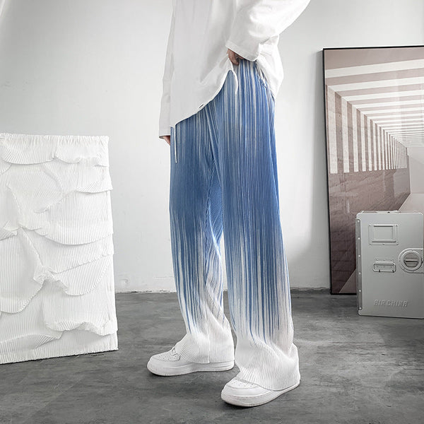 Men Loose Drape Gradient Striped Pants