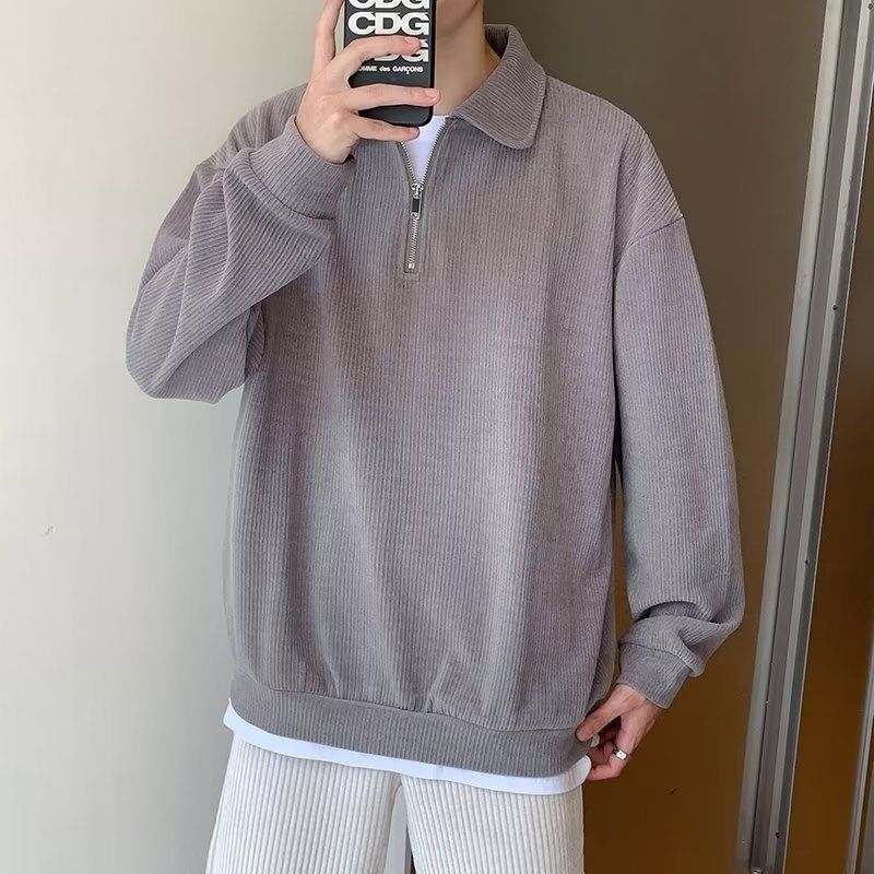 Suéter con capucha de color liso para hombre