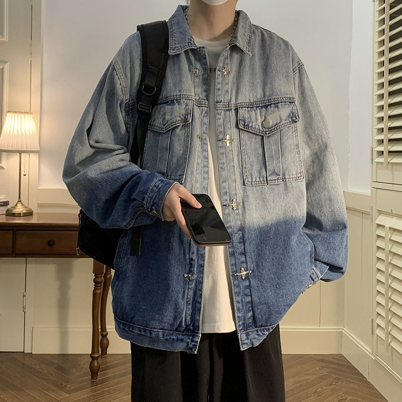 Two-tone Gradient Denim Jacket