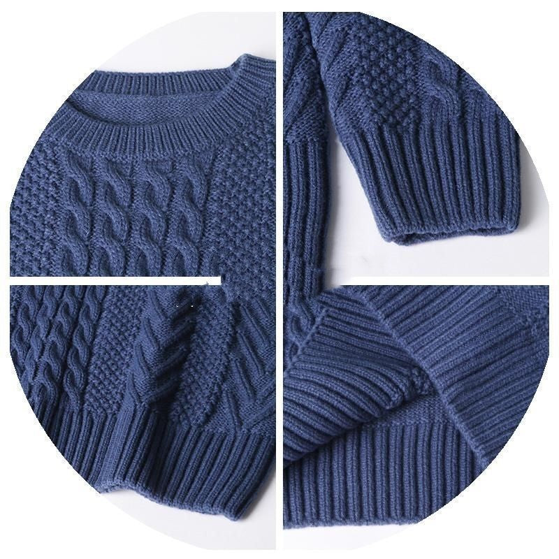 Men's Knitting Thick Yarn Dough Twists Sweater