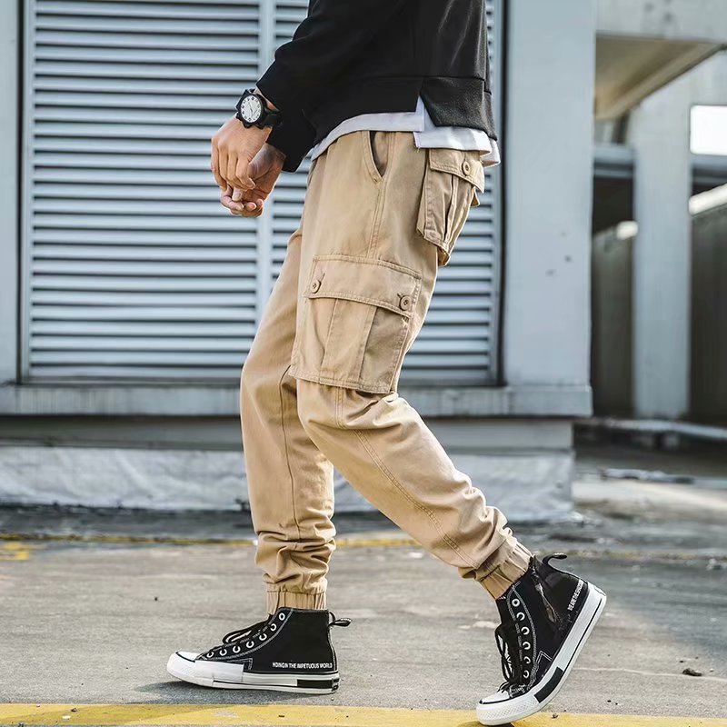 Men's American-style Retro Casual Loose Cropped Pants