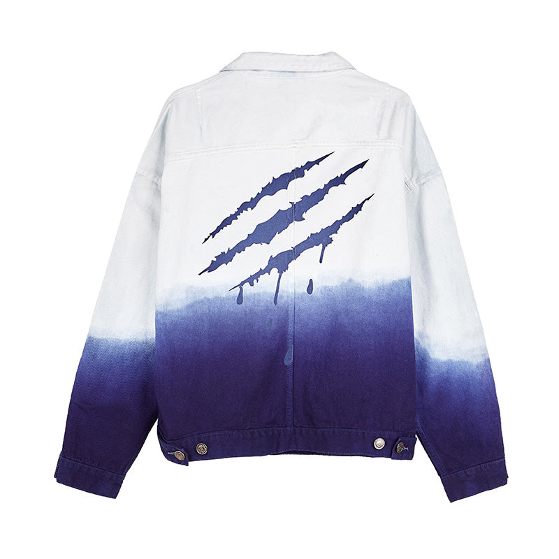 Scratch Hang Dyed Gradient Denim Jacket